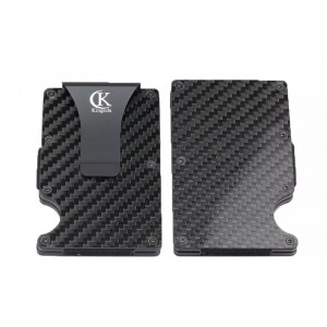Carbon Fiber Money Clip RFID Blocking Herra veski Stórt kreditkortahald fyrir karla