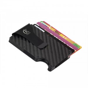 Carbon Fiber Money Clip RFID Blocking Herra veski Stórt kreditkortahald fyrir karla