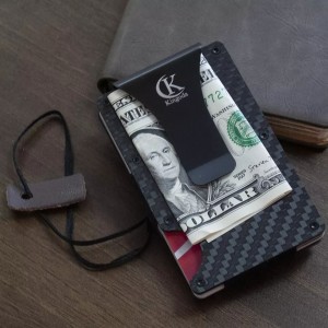ICarbon Fiber Money Clip RFID Blocking Mens Wallet Enkulu ICapacity Credit Card Holder For Men